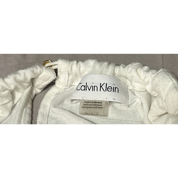 Calvin Klein Women's Sleeveless White Shirt Fully Lined Size Medium - Picture 9 of 10